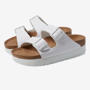 Birkenstock Papillio Platform ARIZONA GROOVED WHITE Women’s Sandal, Size EU38.